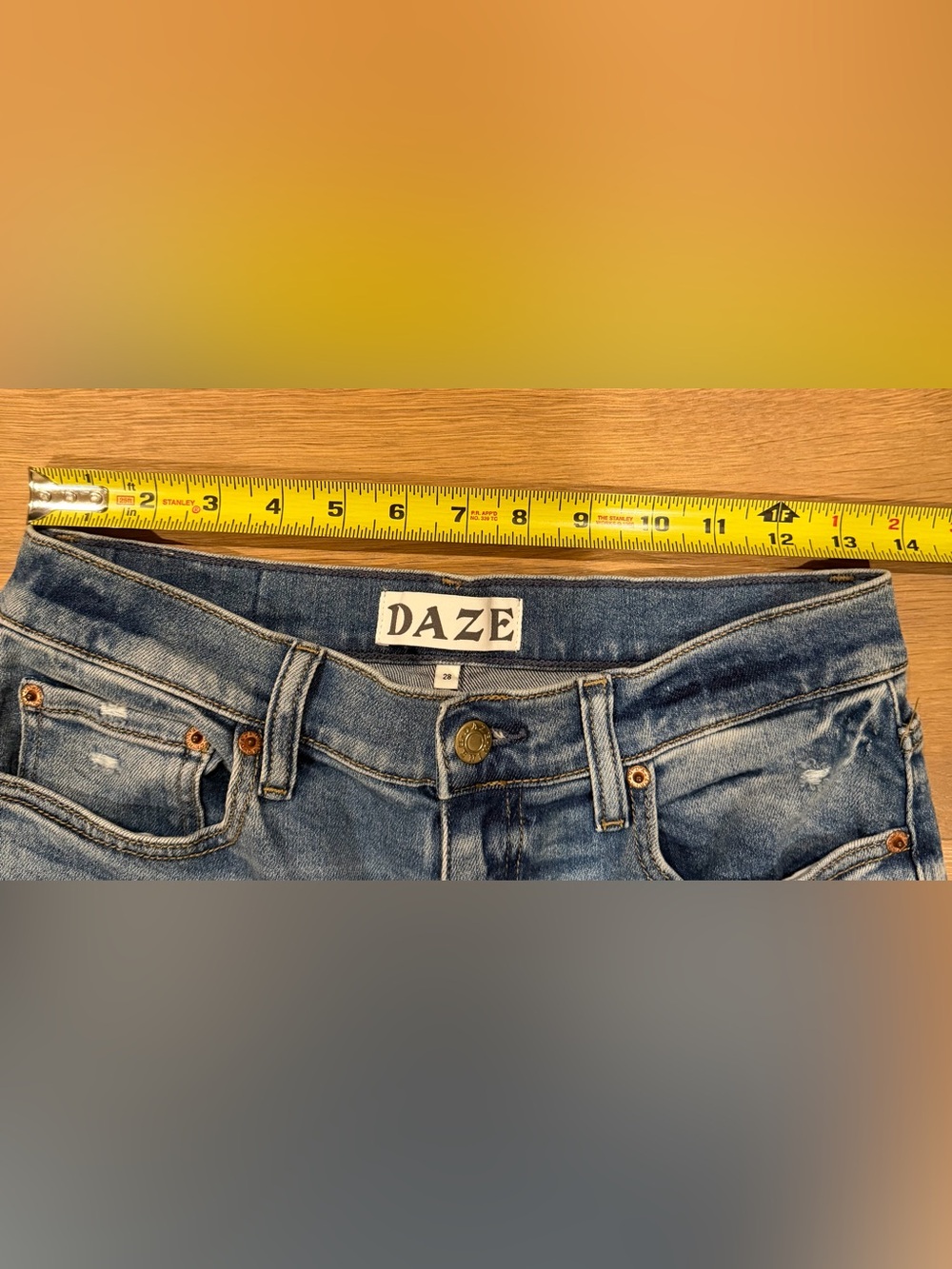 DAZE Pleaser High-Rise Wide Ankle Medium Wash Raw Hem Wide Awake Vintage Size 28 - Picture 11 of 13